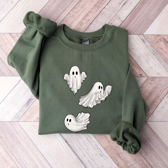 Halloween Ghost Sweatshirt, Boo Jee Shirt, Boo Shirt, Spooky Ghost Hoodie - Picture 3 of 5